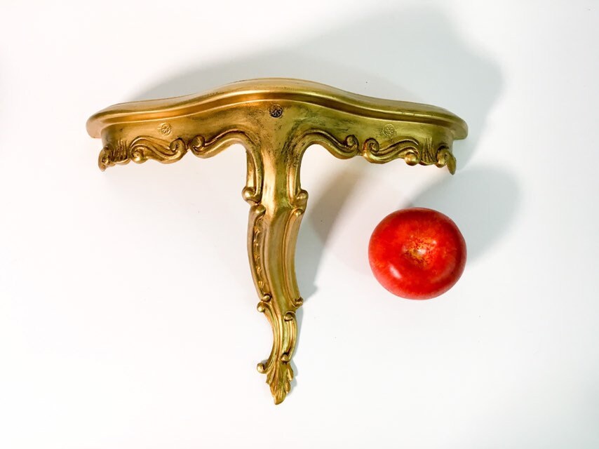 Vintage Gold Mid Century Shelf Shabby Chic Gold Ornate Shelf
