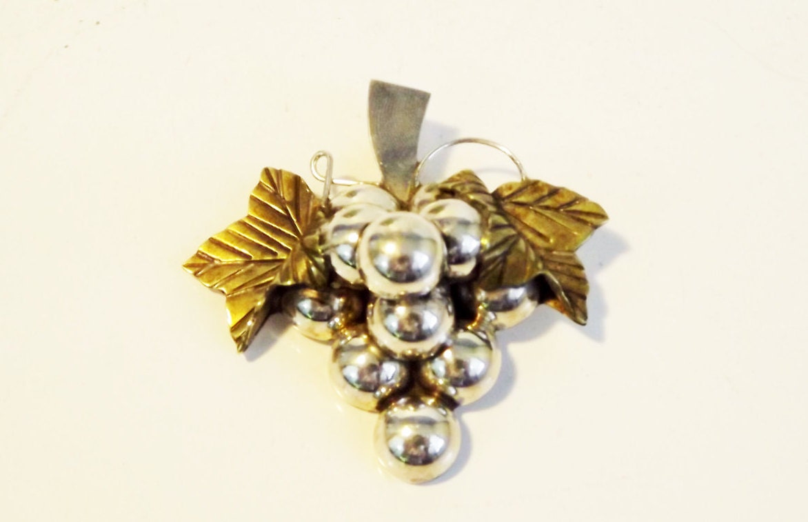Silver 925 YANES Grape Tree ブローチ-