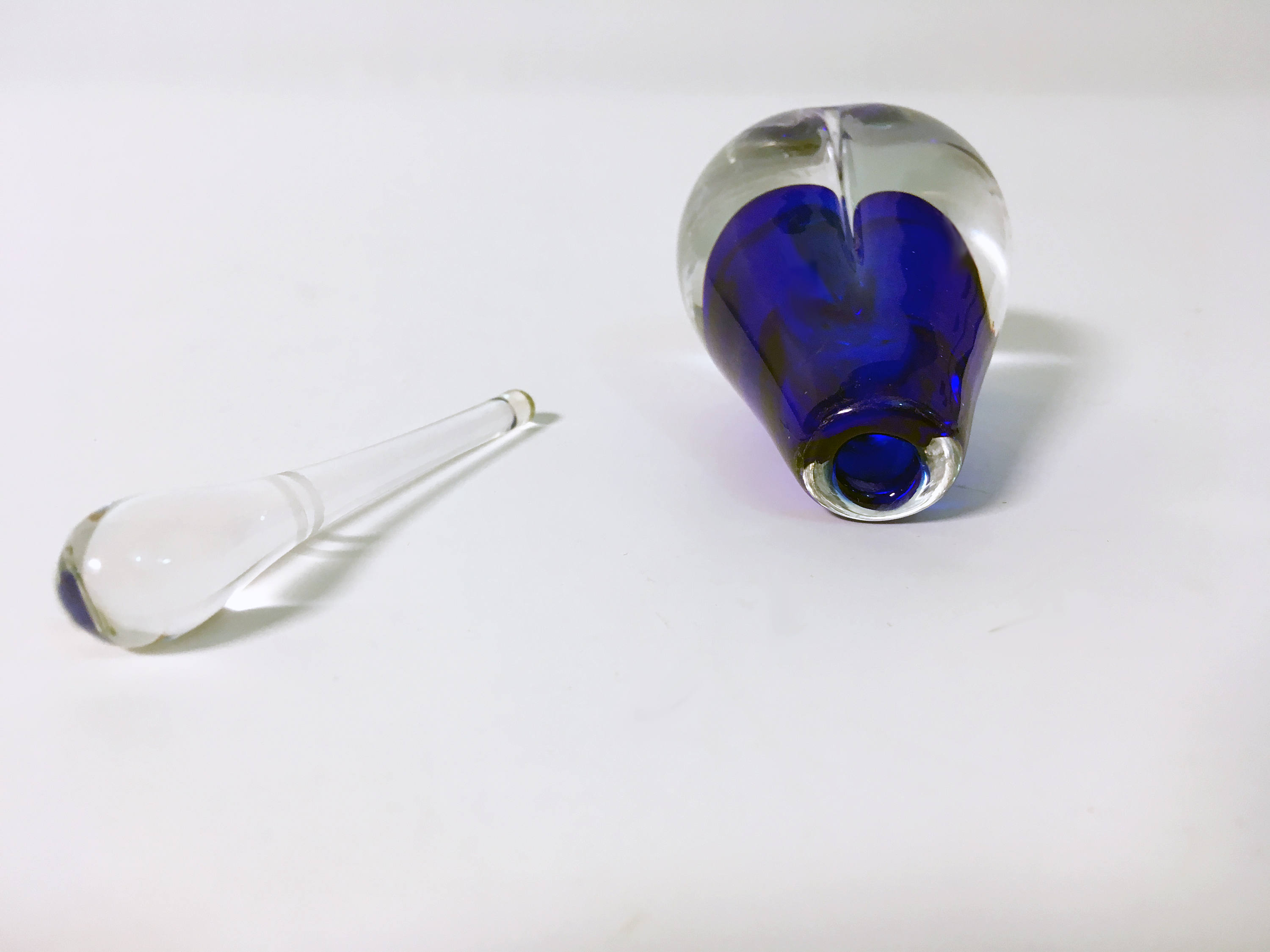 Signed Jackie Ballard Art Glass Bottle w/ Glass Stopper Dated 1988