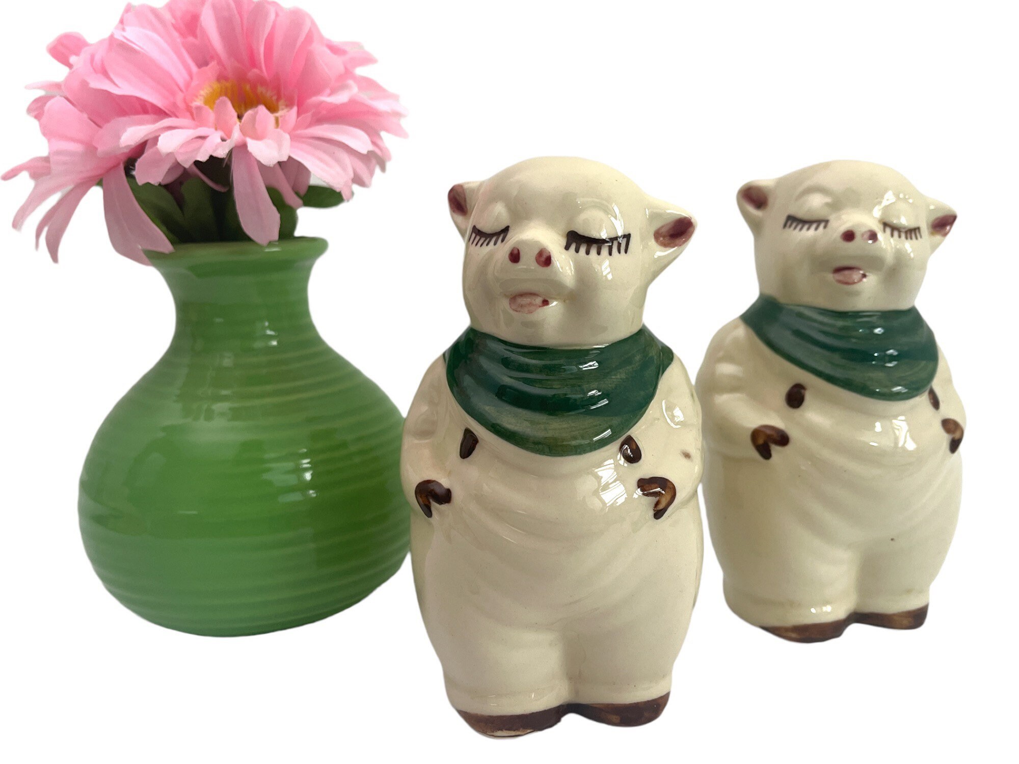 Vintage Pig Salt and Pepper Shakers, Pig Chef Salt N Pepper Push Down  Shakers, Push Button Shaker, Vintage Pig Shakers 