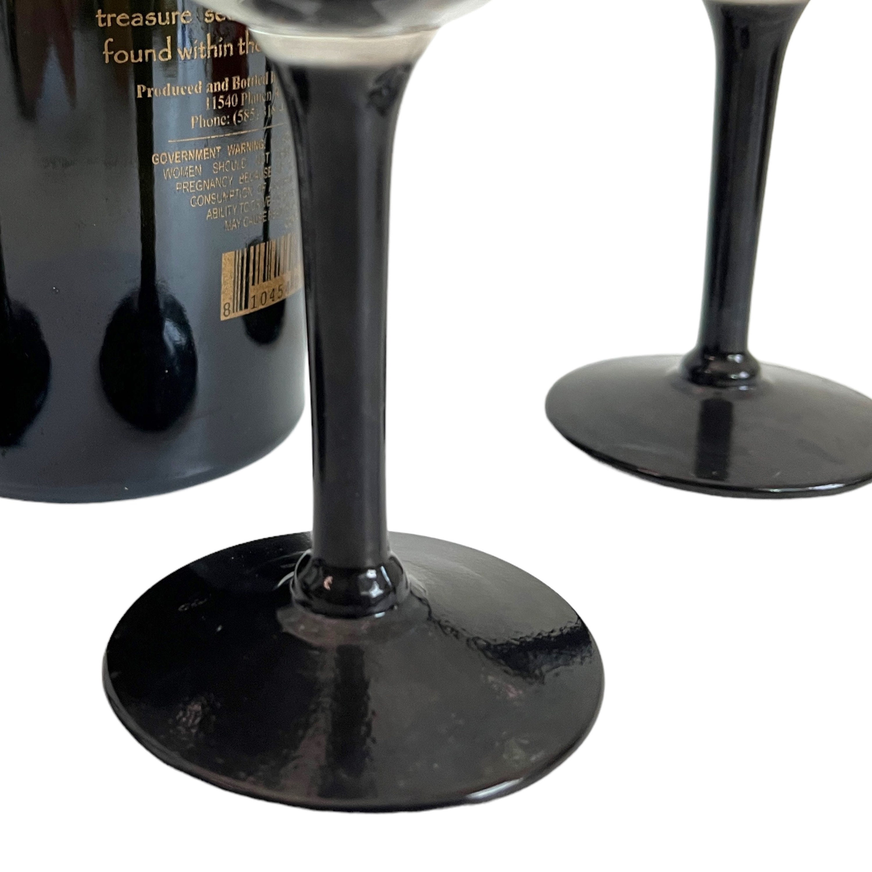 Vintage American Manor Small Black Wine Glasses