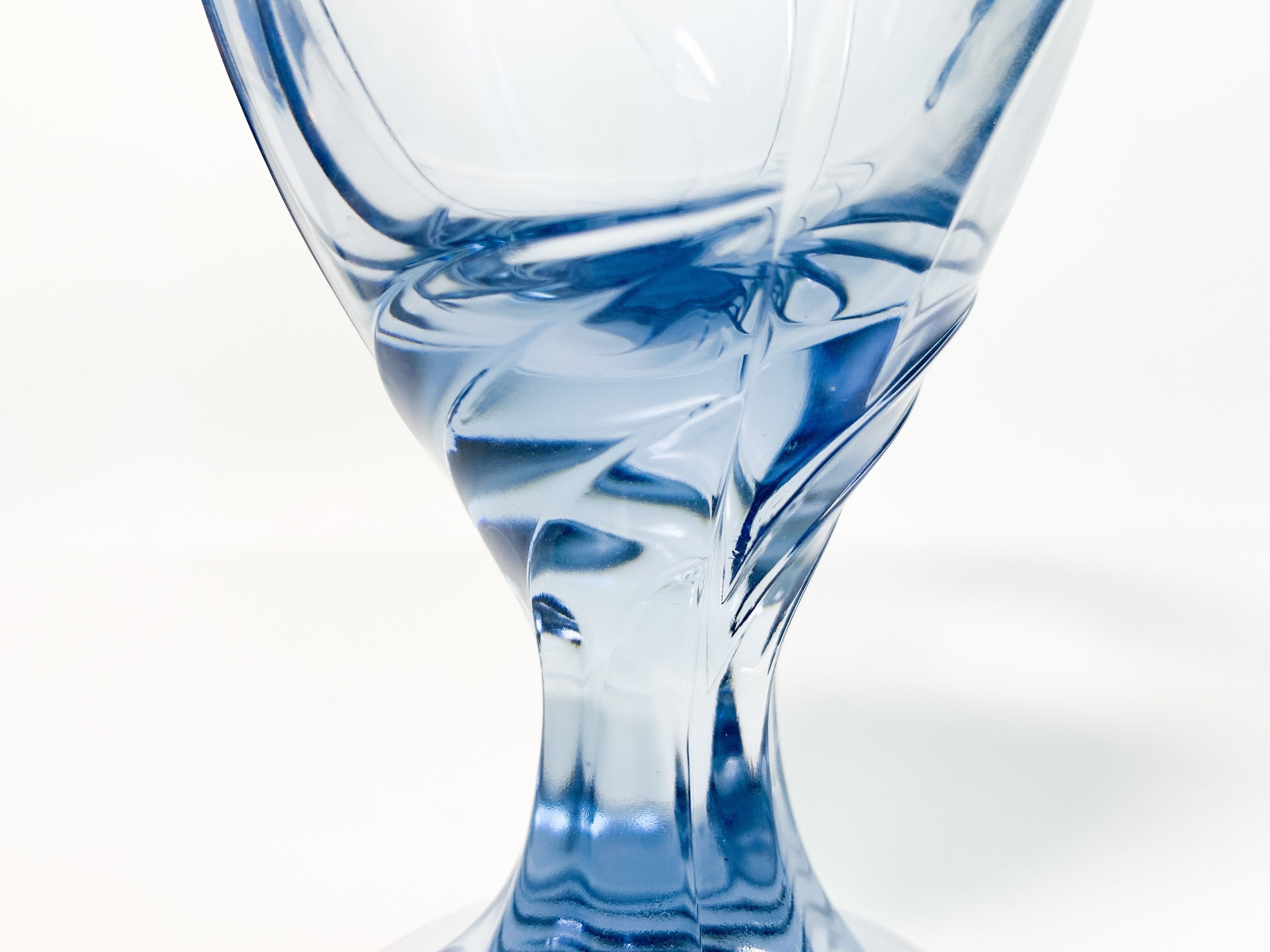 4 Vintage Noritake Blue Sweet Swirl Iced Tea / Heavy Water Goblets by