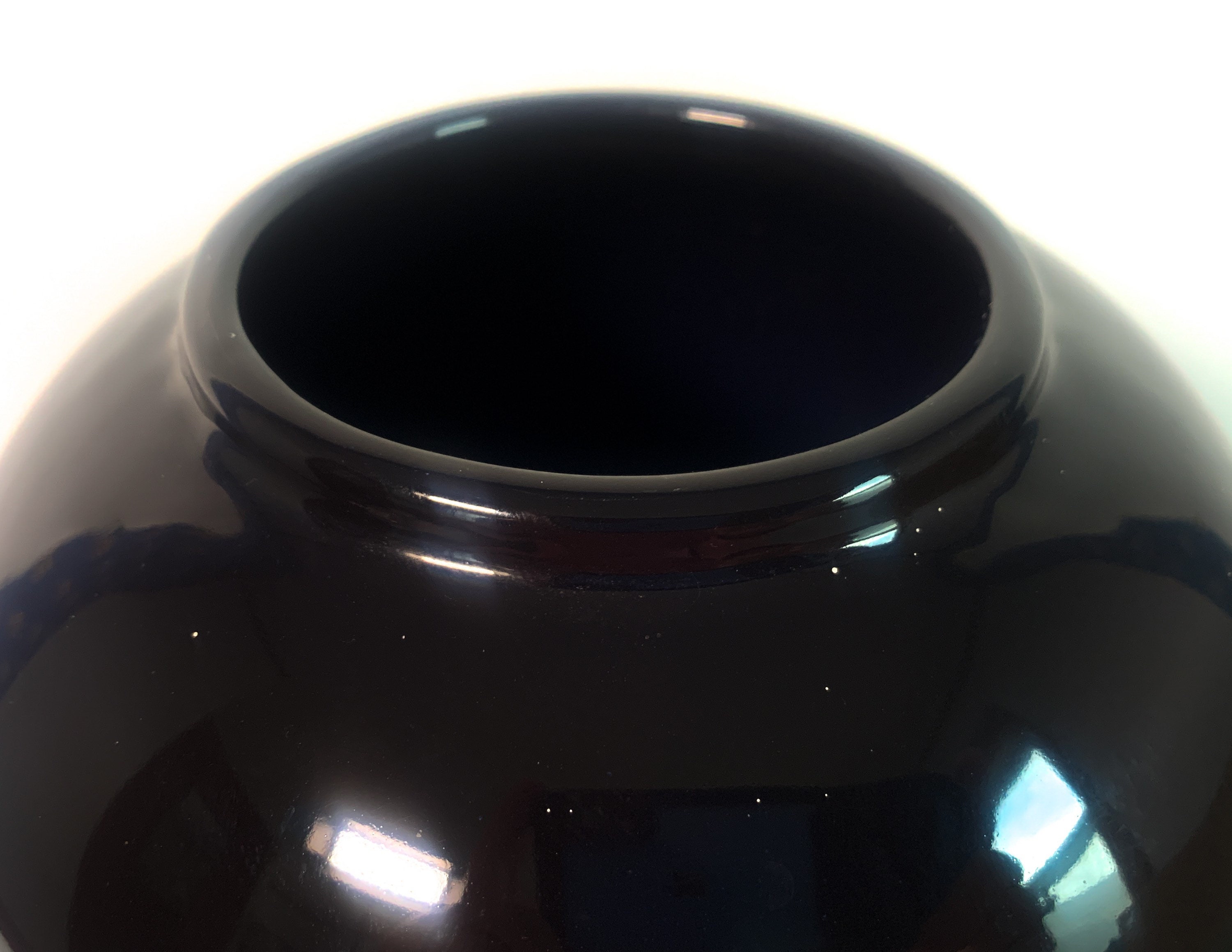 Vintage Large BLACK Haeger Pottery Oval Floor Vase Ceramic Dated 1990