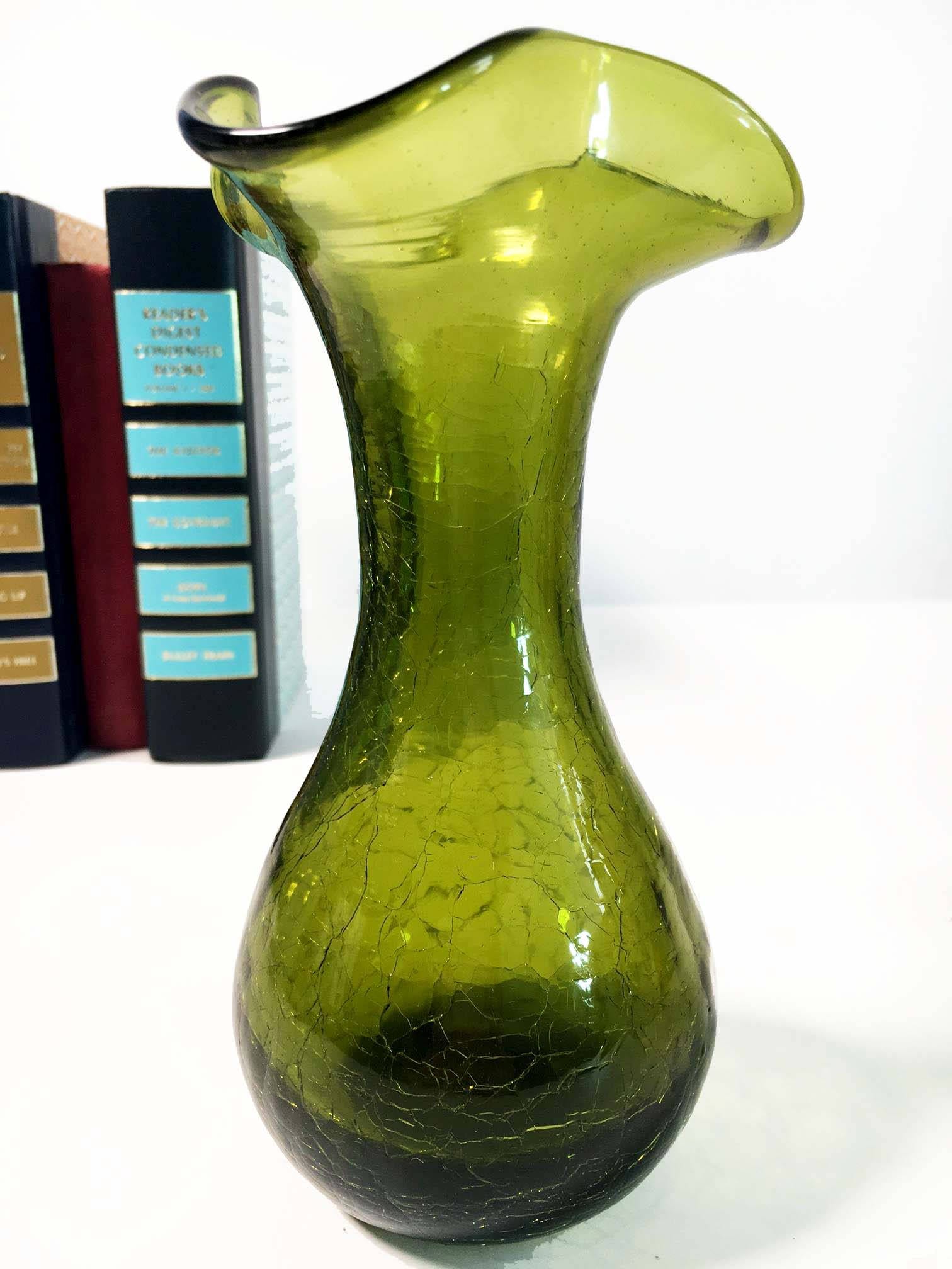 large bubble crackle glass vase large bubble crackle glass vase