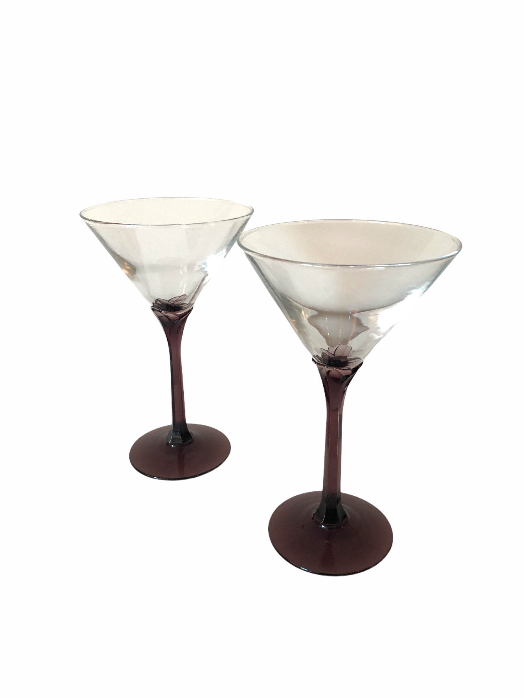 Pair of Purple Stem Martini Glasses - Set of 2 Libbey Domaine