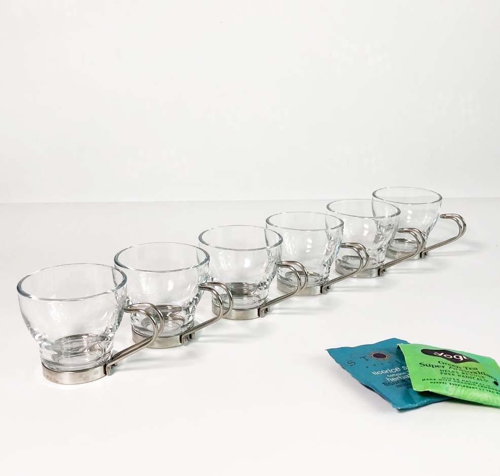 Vintage Vitrosax Cups - Set of 6 Glass Espresso Demitasse Mugs