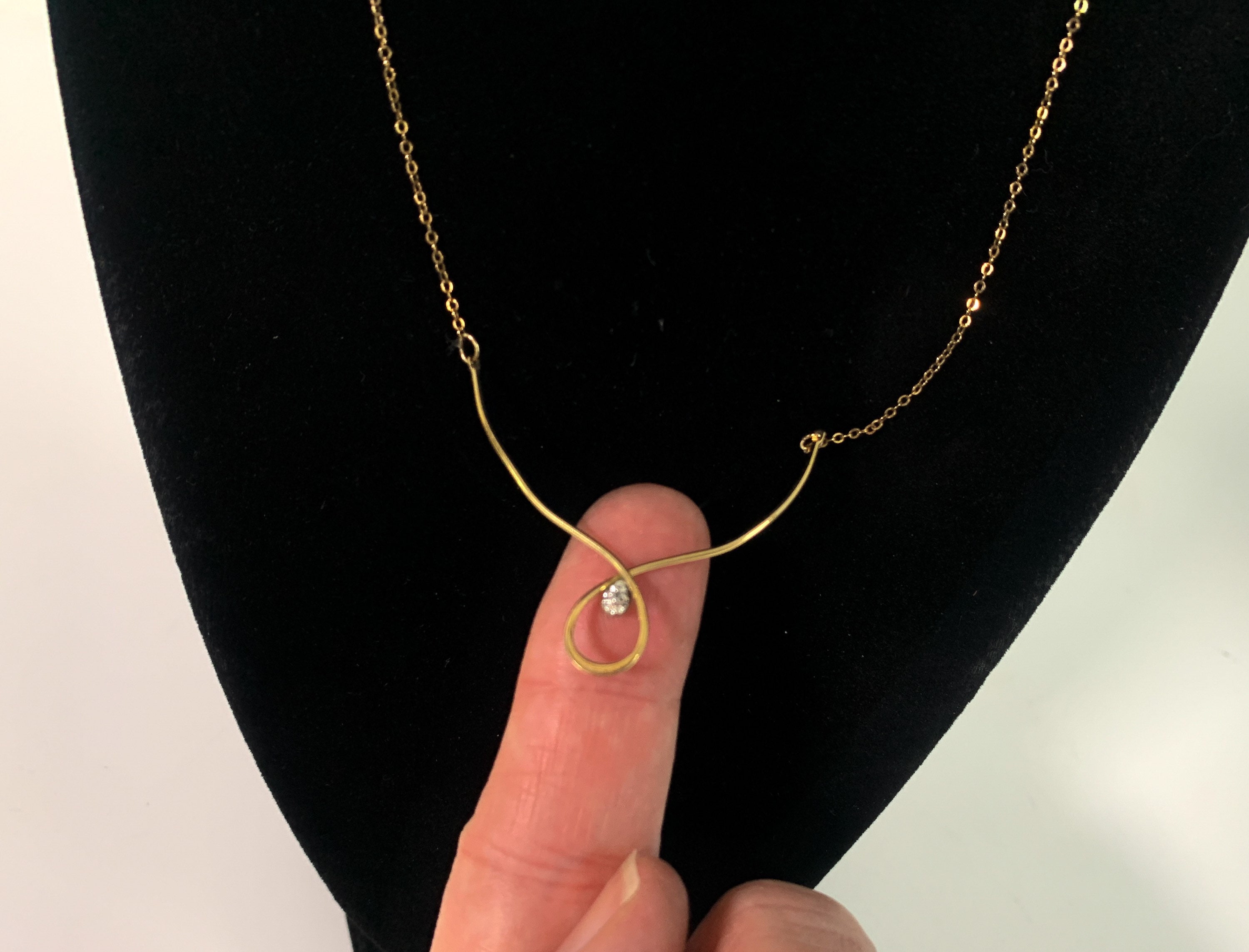 Vintage 14K Gold Fill & Diamond Choker Necklace Retro Avon Jewelry