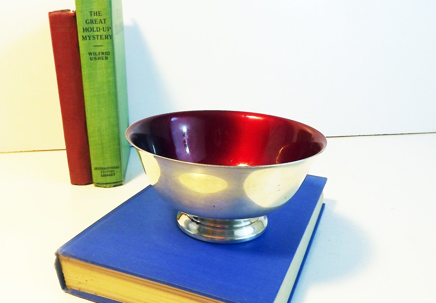 Vintage Reed & Barton Silverplate Red Enamel Revere Bowl 102 Small