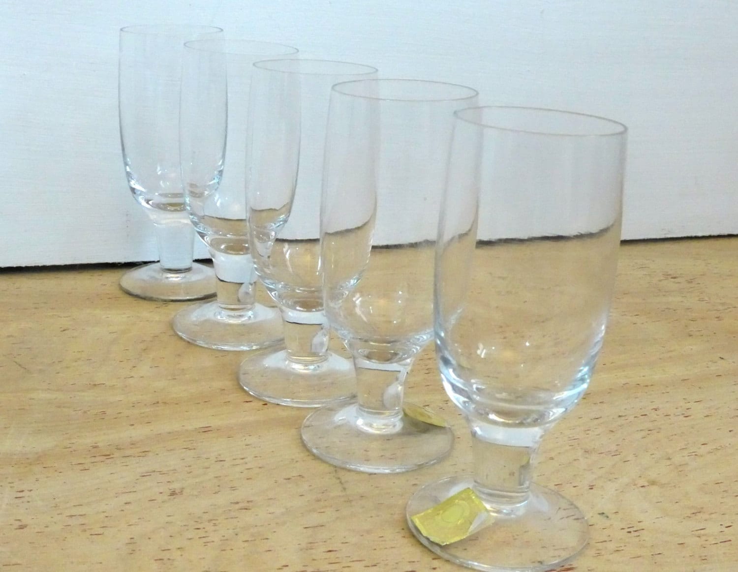 Vintage Cordial or Shot Glasses 5 Clear Small Cordial Glasses set