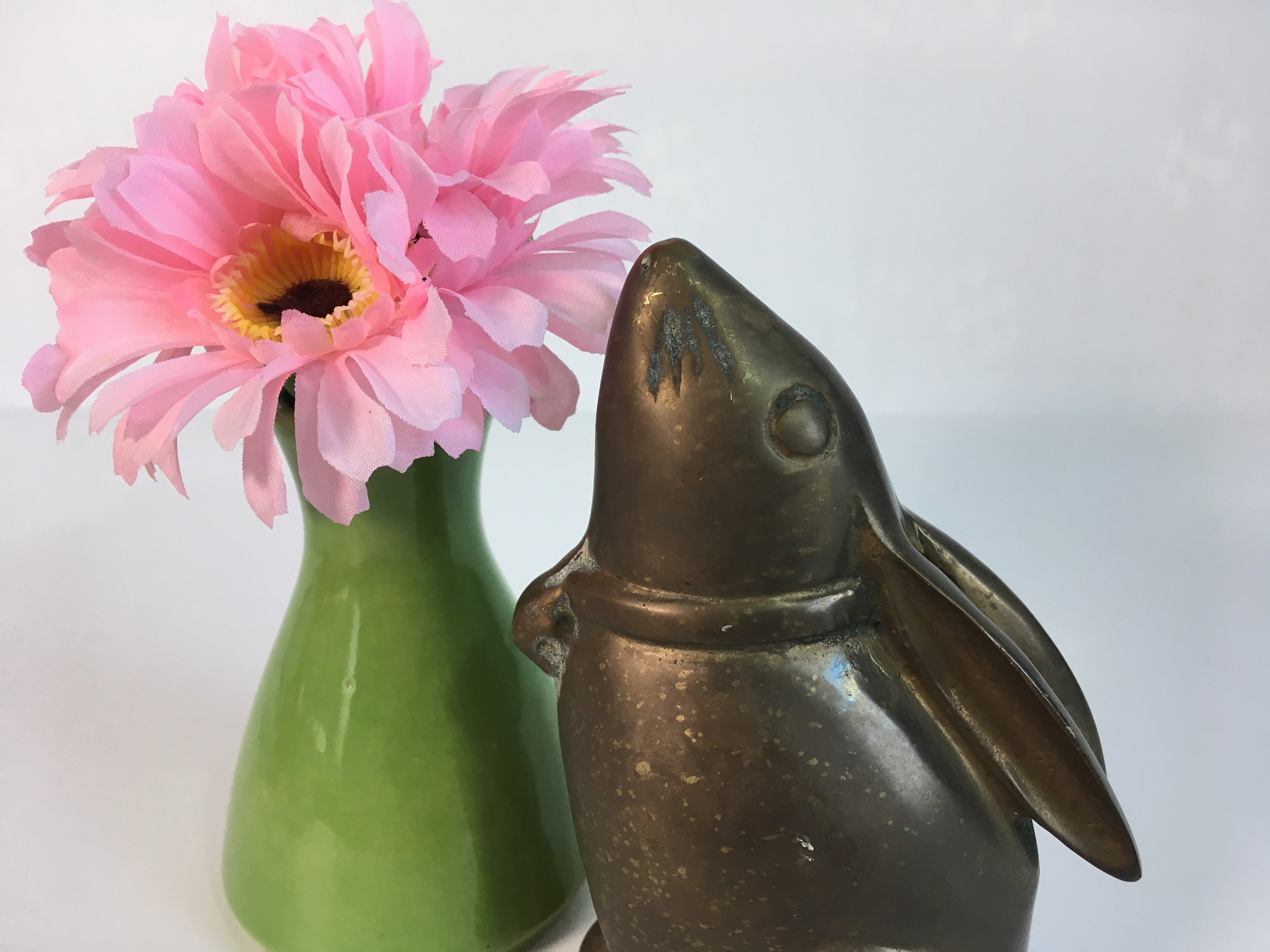 Vintage Solid Brass Bunny Rabbit Home Decor Brass Statue Figurine