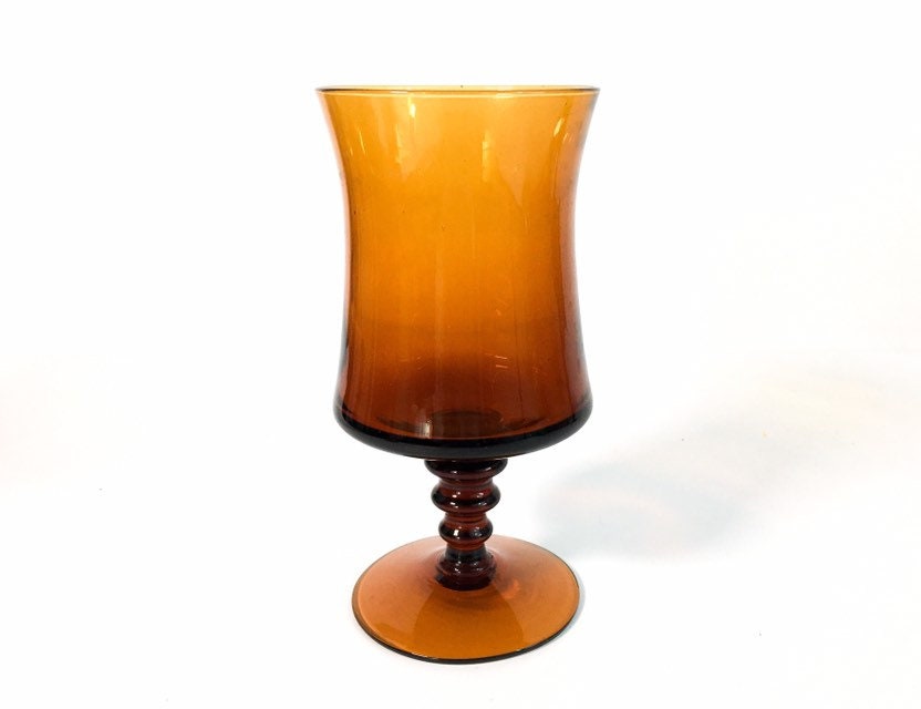 2 Amber Richmond Coffee by Colony Iced Tea Glasses Tall Pair Vintage