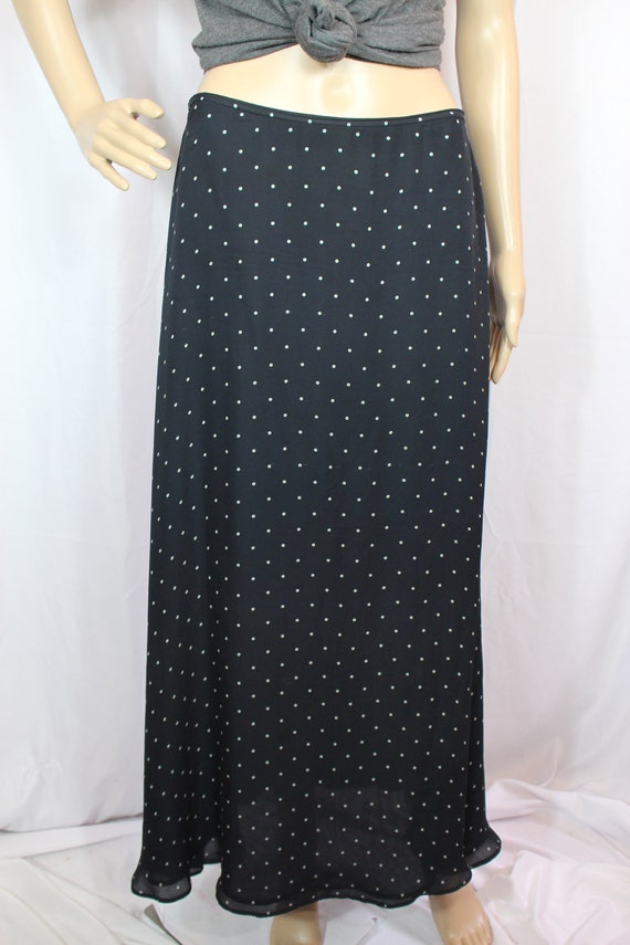 Ralph Lauren silk long polka dot skirt