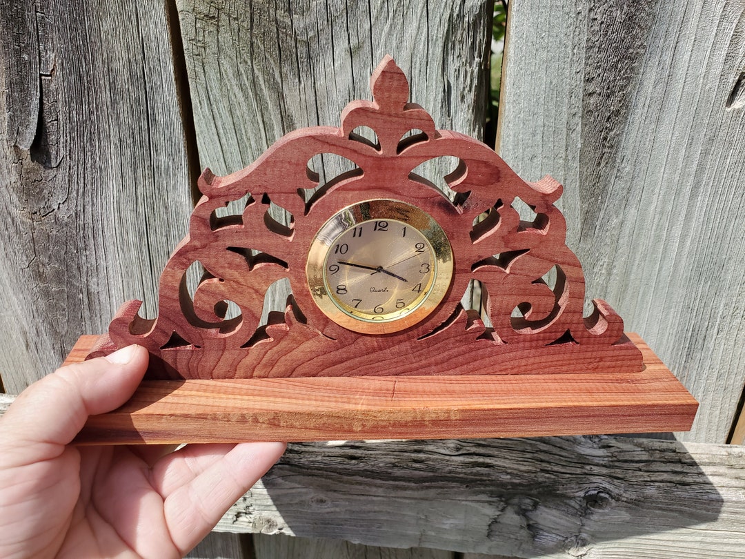 Victorian Desk Clock Wood Clock Vintage Style Clock Rustic Etsy
