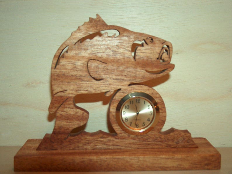 Bass Desk Clock Fisherman Gift Idea Bass Fishing Decor Man Etsy