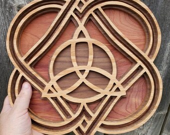 Celtic Knot Decor, Triquetra Gift, Celtic Gift, Home Decor, Anniversary Gift, Wedding Gift, Housewarming Gift, Celtic Art, Layered Wood Sign