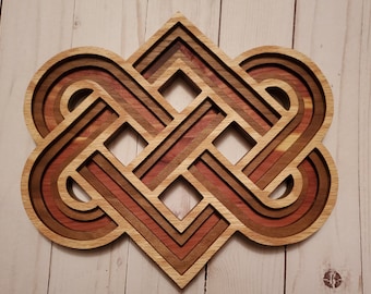 Celtic Knot Decor, Celtic Gift, Home Decor, Anniversary Gift, Wedding Gift, Housewarming Gift, Celtic Art, Scroll Saw Art, Layered Wood Sign