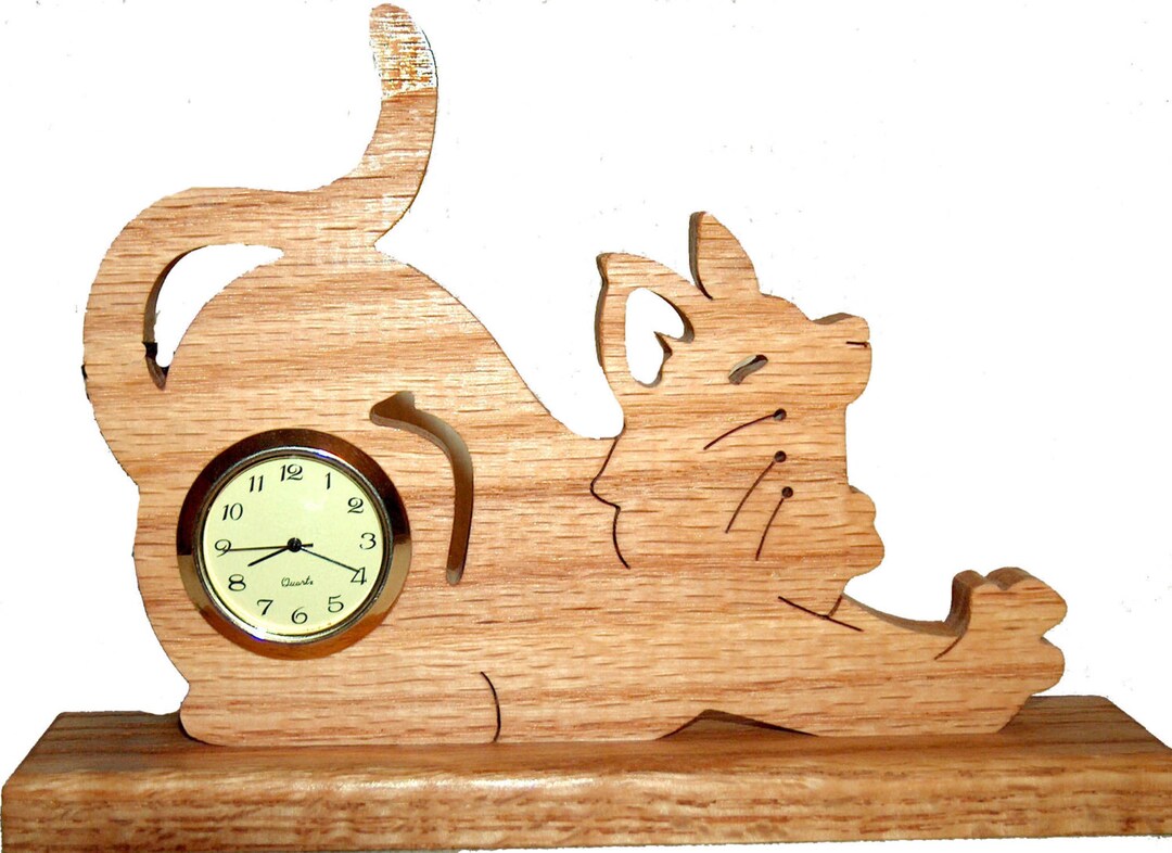 Cat Desk Clock Pet Parent Gift Cat Lover Gift Anniversary Etsy