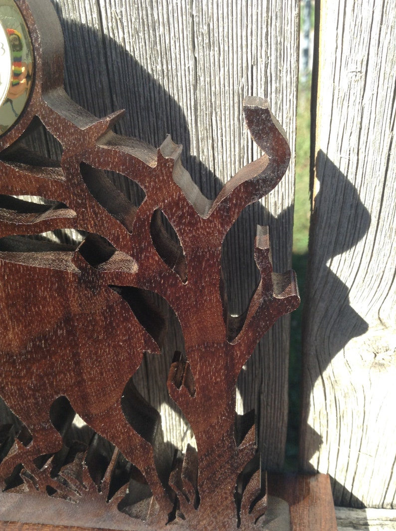 Deer Hunter Gift Deer Desk Wood Clock Retirement Gift Idea Etsy