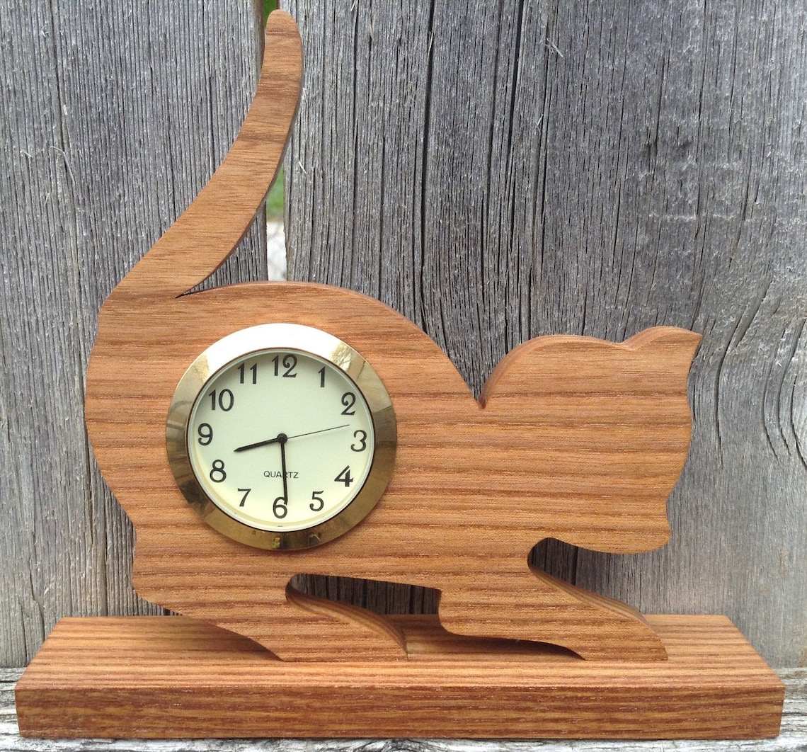Cat Desk Clock Pet Parent Gift Cat Lover Gift Anniversary Etsy