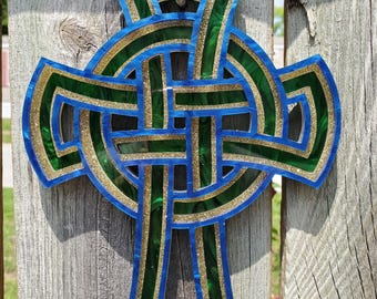 Celtic Cross, Celtic Knot, Birthday Gift Idea, Anniversary Gift, Layered Wood Art, Celtic Wall Hanging, Ornate Irish Knot, Spiritual Gift