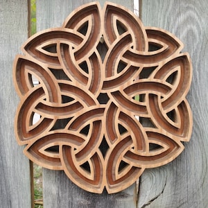 Celtic Knot Decor, Celtic Gift, Home Decor, Anniversary Gift, Wedding Gift, Housewarming Gift, Celtic Art, Scroll Saw Art, Layered Wood Sign