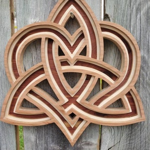 Celtic Knot Decor, Celtic Gift, Home Decor, Anniversary Gift, Wedding Gift, Housewarming Gift, Celtic Art, Scroll Saw Art, Layered Wood Sign