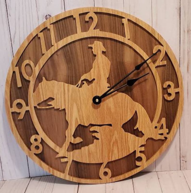 Cowboy Wall Clock Cowboy Decor Western Decor Western Gifts Etsy