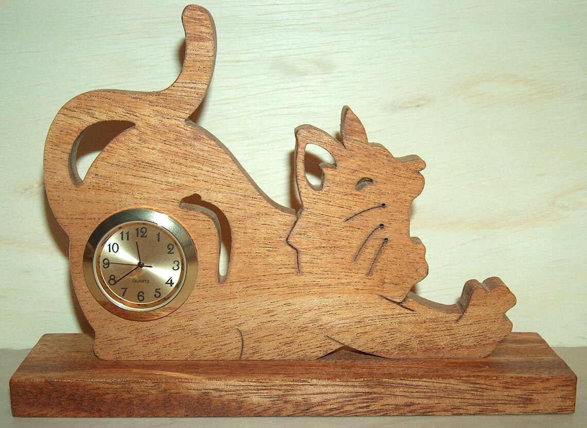 Cat Desk Clock Pet Parent Gift Cat Lover Gift Anniversary Etsy