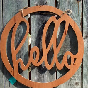 Modern Farmhouse Wall Decor Wood Script Hello Sign Hello - Etsy