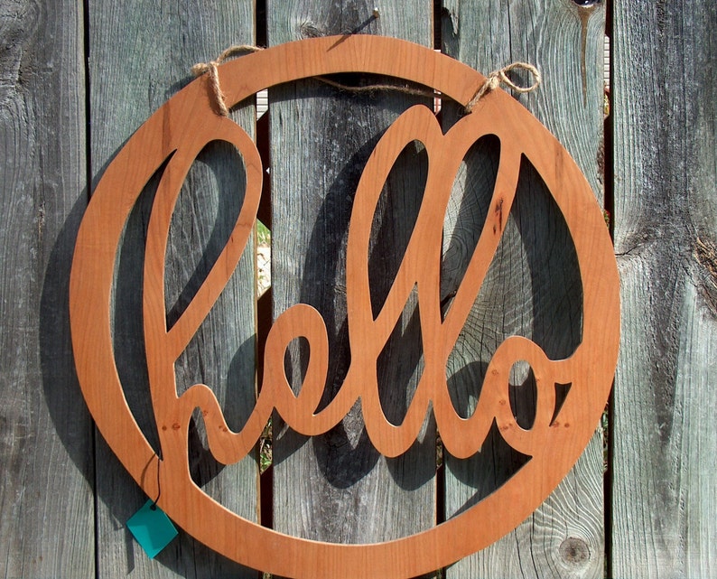 Modern Farmhouse Wall Decor Wood Script Hello Sign Hello - Etsy