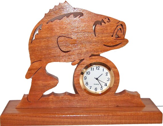 Bass Desk Clock, Fisherman Gift Idea, Bass Fishing Decor, Man Cave,  Wildlife Decor, Fish Decor, Home Decor, Retirement Gift, Cabin Decor 