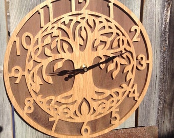 Tree of Life Celtic Wall Clock, Celtic Tree of Life Wall Art, Wedding Gift, Yggdrasill, Sacred Geometry, Viking Wall Art, Housewarming Gift