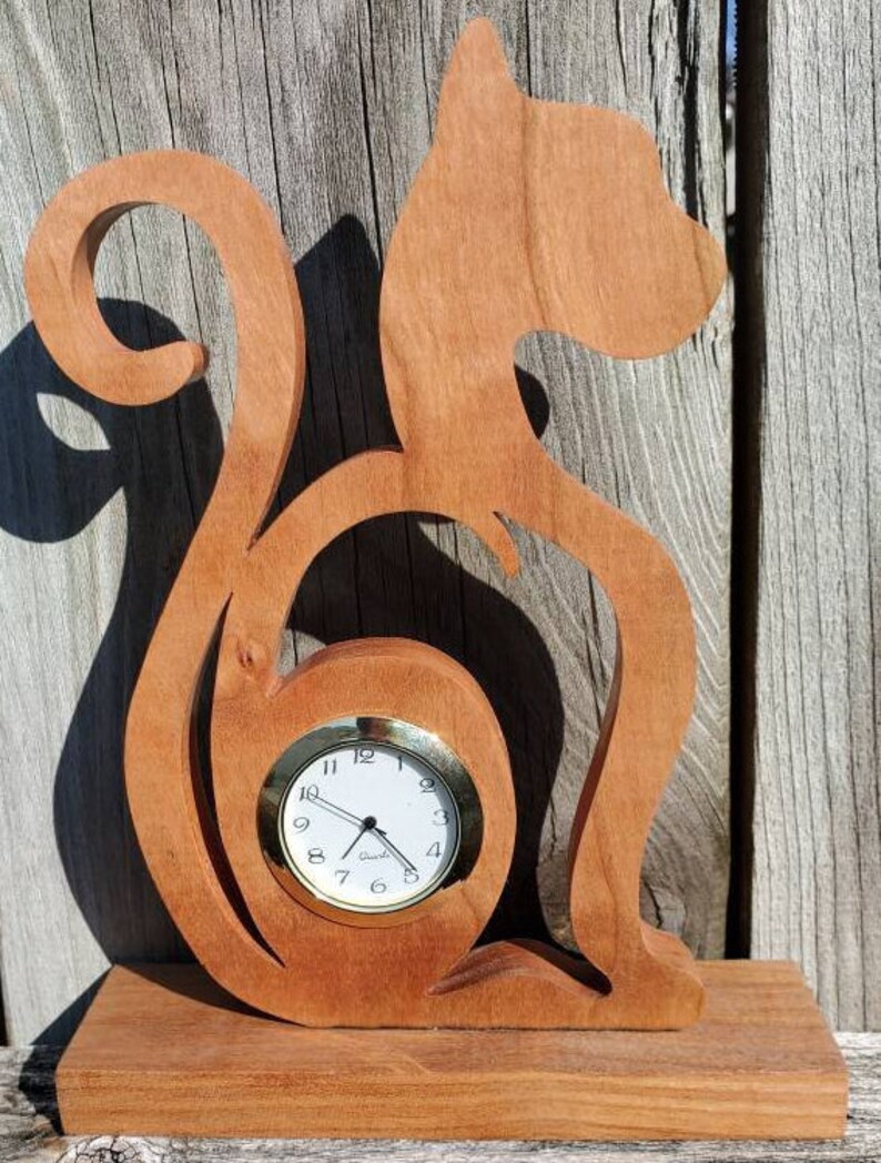 Cat Desk Clock Cat Lover Gift Anniversary Gift Idea Pets Etsy