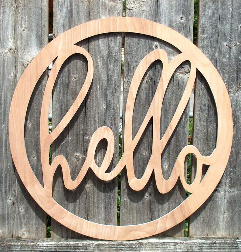 Modern Farmhouse Wall Decor Wood Script Hello Sign Hello - Etsy