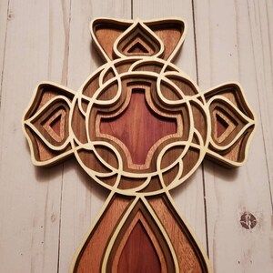 Wooden Cross Wall Decor, Anniversary Gift, Retirement Gift, Wooden Crucifix, Religious, Home Decor, Spirituality Crosses, Layered Wood Cross