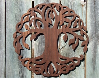 Celtic Tree of Life Wood Wall Art: Yggdrasil Viking Decor