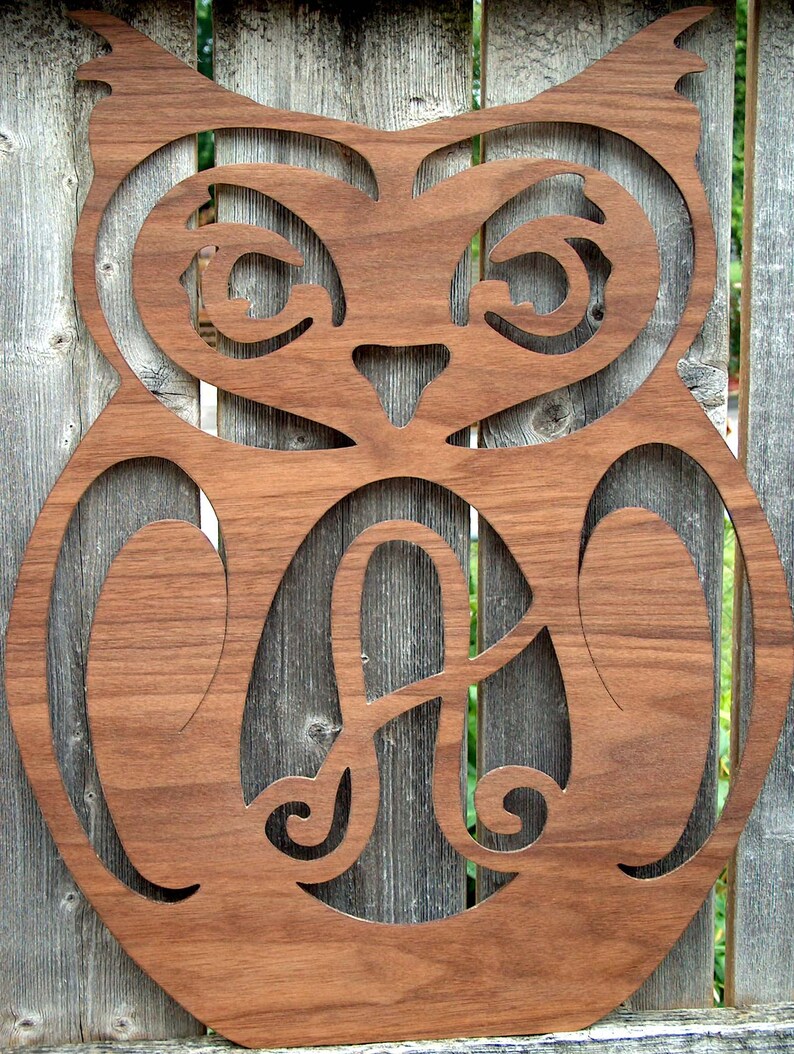 Owl Monogram Wood Sign Personalized Decor Owl Decor Owl Etsy