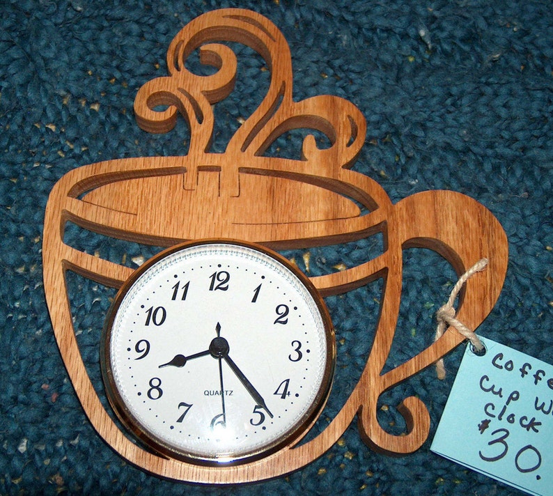 Coffee Decor Kitchen Clock Tea Cup Clock Wall Clock Coffee Etsy