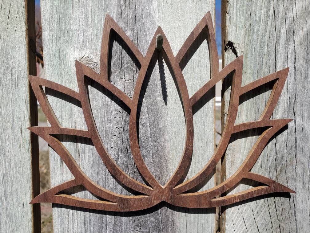 Lotus Flower Wood Sign: Yoga Meditation Decor - Etsy