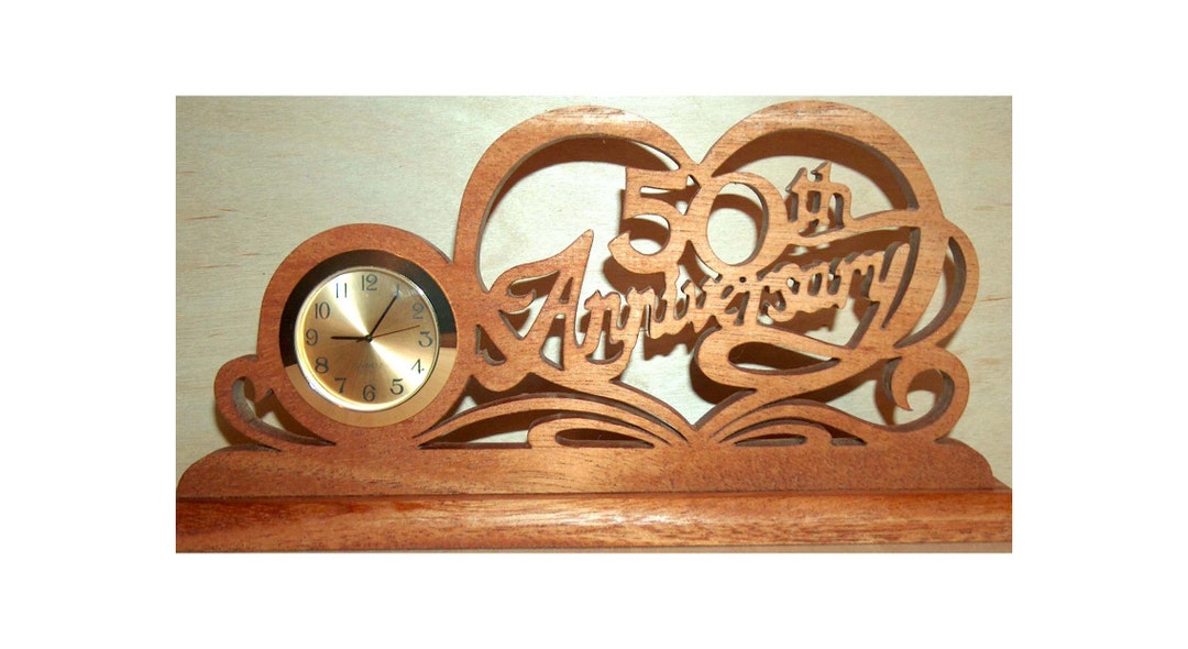50th Anniversary Desk Clock, Golden Anniversary, 50th Anniversary Gift