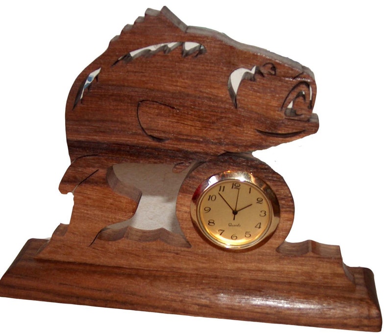Bass Desk Clock Fisherman Gift Idea Bass Fishing Decor Man Etsy