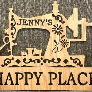 Personalized Sewing Machine Sign, Quilter Gift, Sewer Gift, Retirement Gift, Birthday Gift, Personalized Gift for Her, Sewing Room Wood Sign