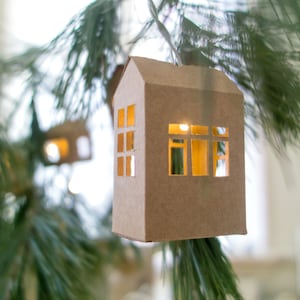 Digitale sjabloon Lichtslinger Huizen Kerstdecoratie