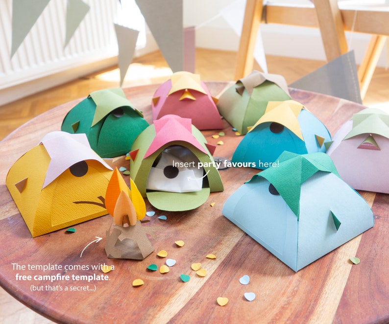 Miniature Paper Tent Digital Template Dome Tent Craft Camping image 2