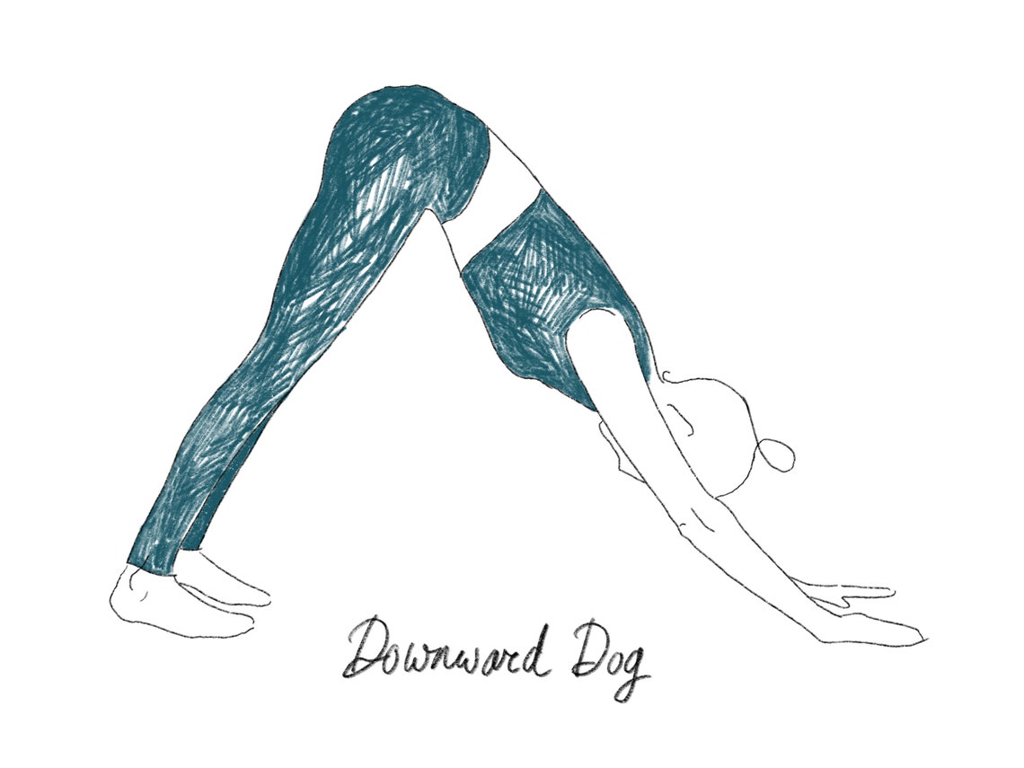 10 Hand Drawn Yoga Poses for Promotional Use Digital PNG PSD Files ...