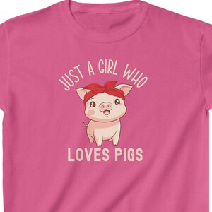 Sólo una chica que ama a los cerdos camiseta para niñas, camisa de cerdos lindos, camiseta de lechón, camisa amante de los cerditos, camisa de regalos de cerdo, camiseta de animales, camiseta de animales de granja