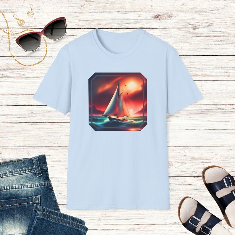 Sailboat T-shirt Sea Adventure Shirts Sail Away Tshirt Nautical Shirts ...