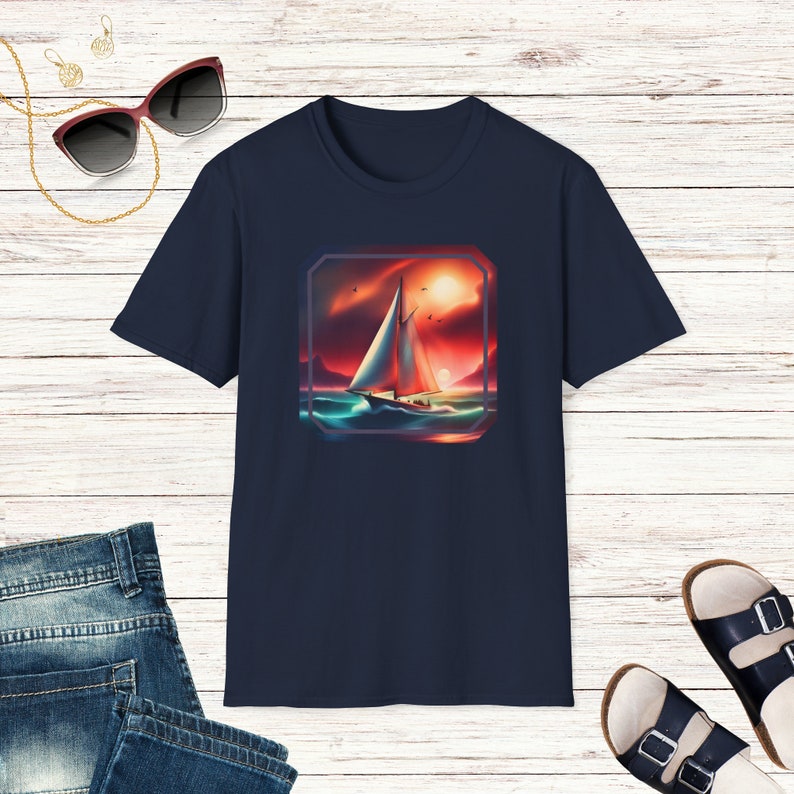 Sailboat T-shirt Sea Adventure Shirts Sail Away Tshirt Nautical Shirts ...