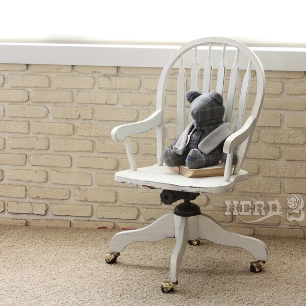 OVER 40% Off Shabby Chic White Office Chair