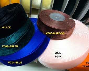 1.5 Velvet Ribbons- 5 yards. U Choose in 22 colors